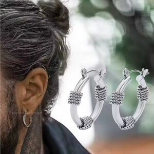 Sleepers Men earrings Hoop Earring, Stainless Steel Mens hoop